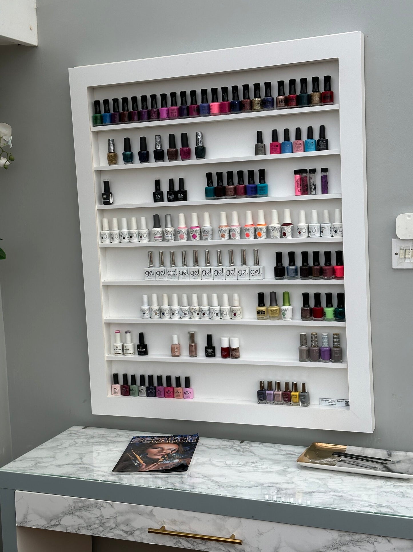 Wall Mounted Nail Polish Rack Extra Large