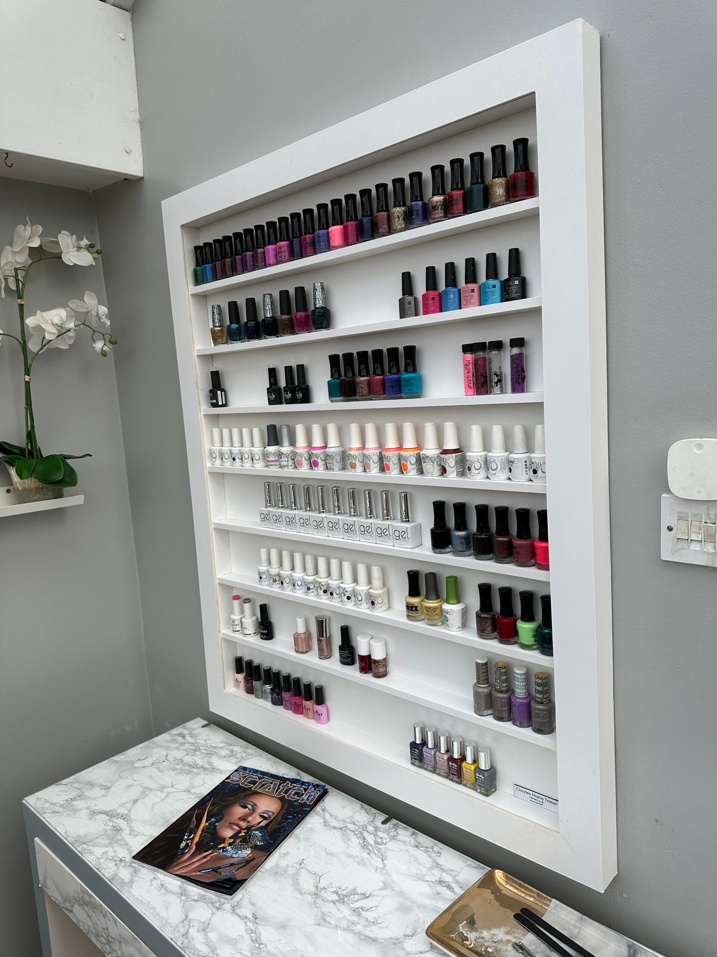 Wall Mounted Nail Polish Rack Extra Large